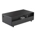 Forno Evoluto Tavolo 51-Inch Black Smart Coffee Table – Dual Refrigerator Drawers, Bluetooth 5.0 Audio, Wireless Charging & RGB Ambient Light