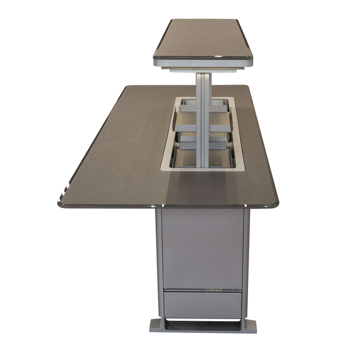 Elevato Smart Bar Table in Black, 5.3 cu.ft fridge and freezer with Bluetooth control
