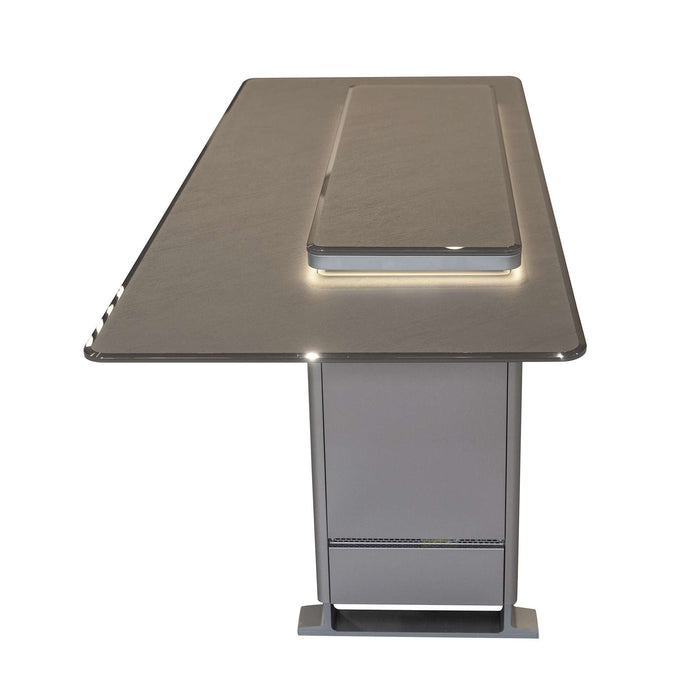 Elevato Smart Bar Table in Black, 5.3 cu.ft fridge and freezer with Bluetooth control