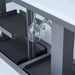 Cinetico Smart Dining Table in White, 5.3 cu.ft fridge and freezer with Bluetooth control