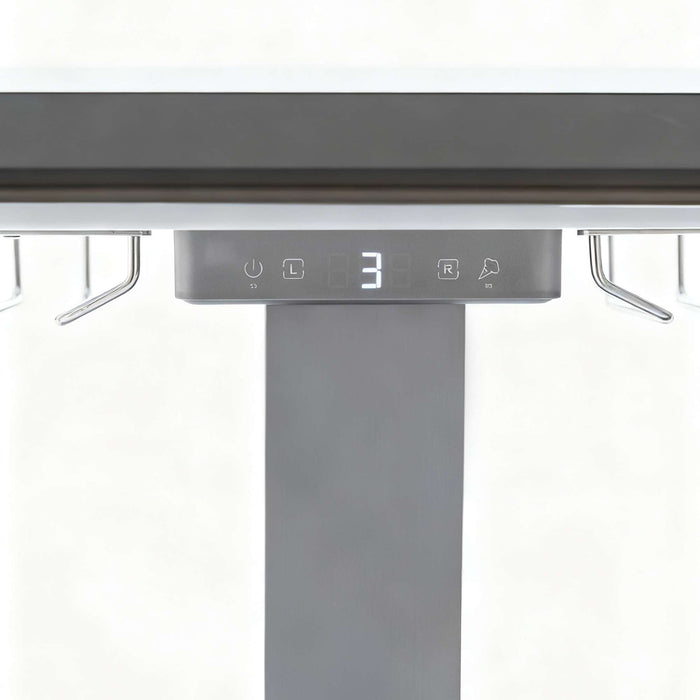 Elevato Smart Bar Table in White, 5.3 cu.ft fridge and freezer with Bluetooth control