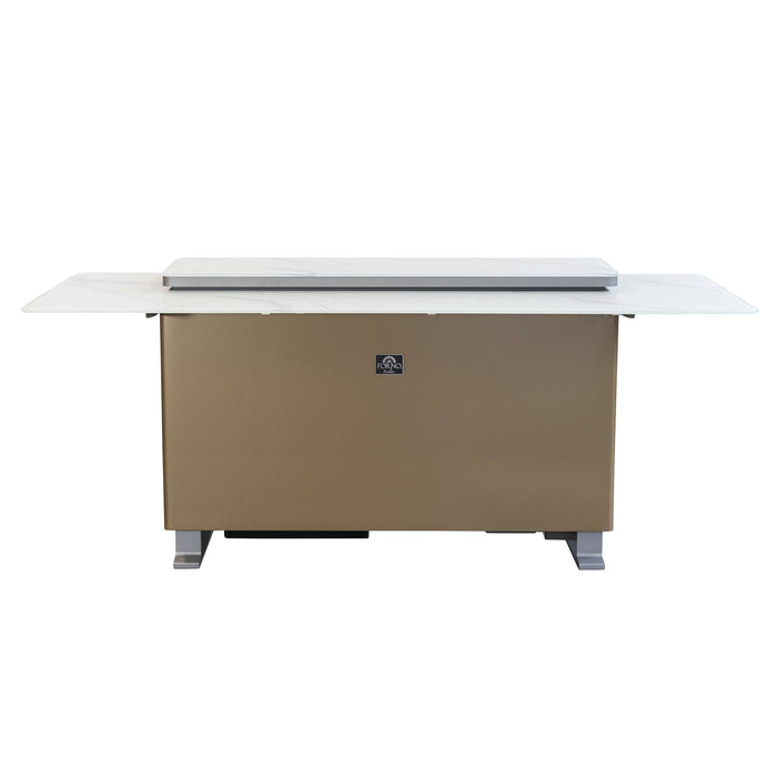 Elevato Smart Bar Table in White, 5.3 cu.ft fridge and freezer with Bluetooth control