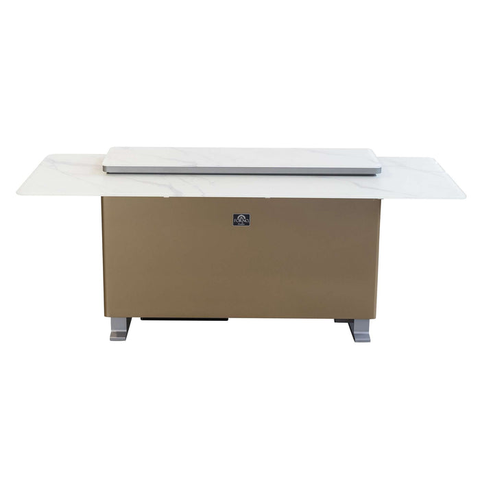 Elevato Smart Bar Table in White, 5.3 cu.ft fridge and freezer with Bluetooth control