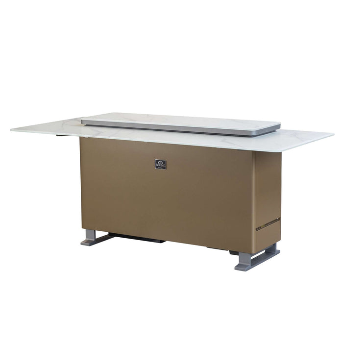 Elevato Smart Bar Table in White, 5.3 cu.ft fridge and freezer with Bluetooth control