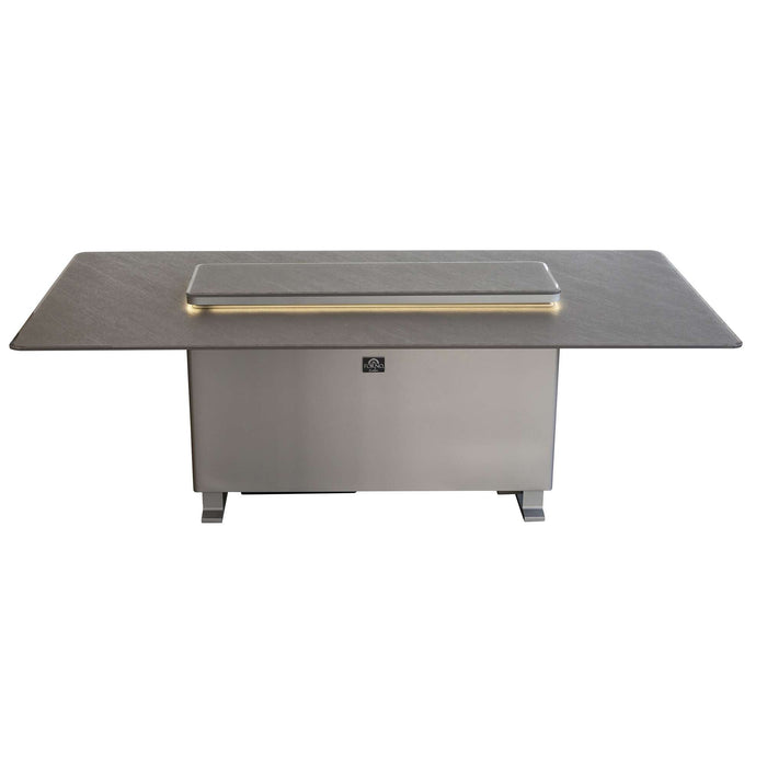 Cinetico Smart Dining Table in Black, 5.3 cu.ft fridge and freezer with Bluetooth control