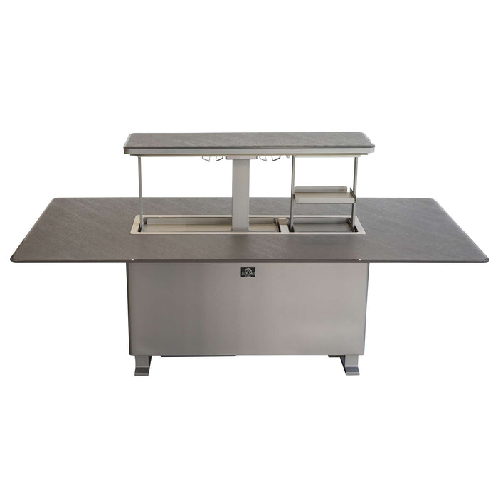 Cinetico Smart Dining Table in Black, 5.3 cu.ft fridge and freezer with Bluetooth control