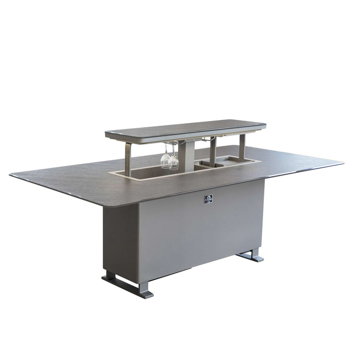 Cinetico Smart Dining Table in Black, 5.3 cu.ft fridge and freezer with Bluetooth control