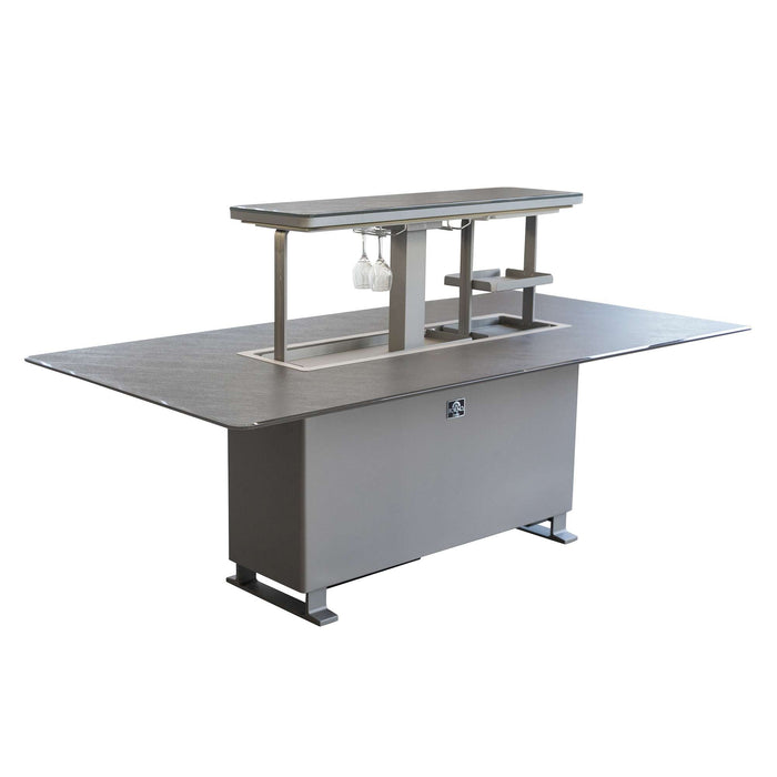 Cinetico Smart Dining Table in Black, 5.3 cu.ft fridge and freezer with Bluetooth control