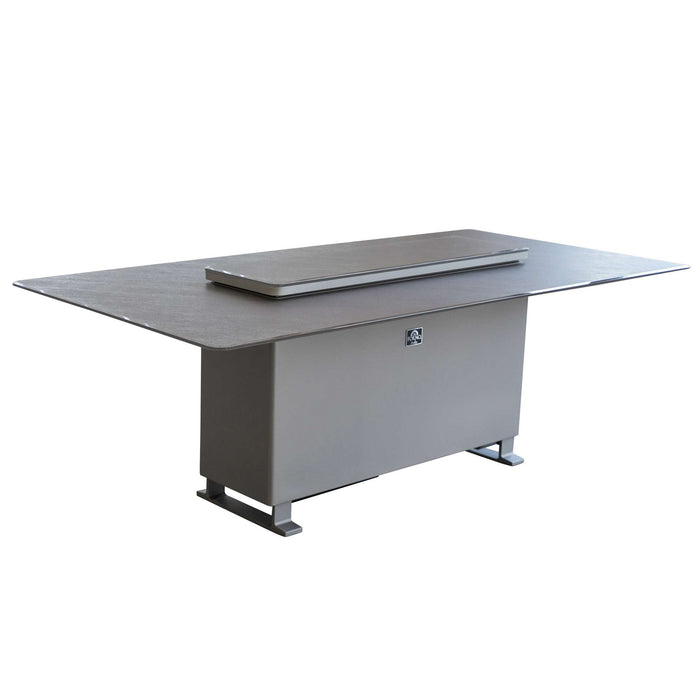 Cinetico Smart Dining Table in Black, 5.3 cu.ft fridge and freezer with Bluetooth control