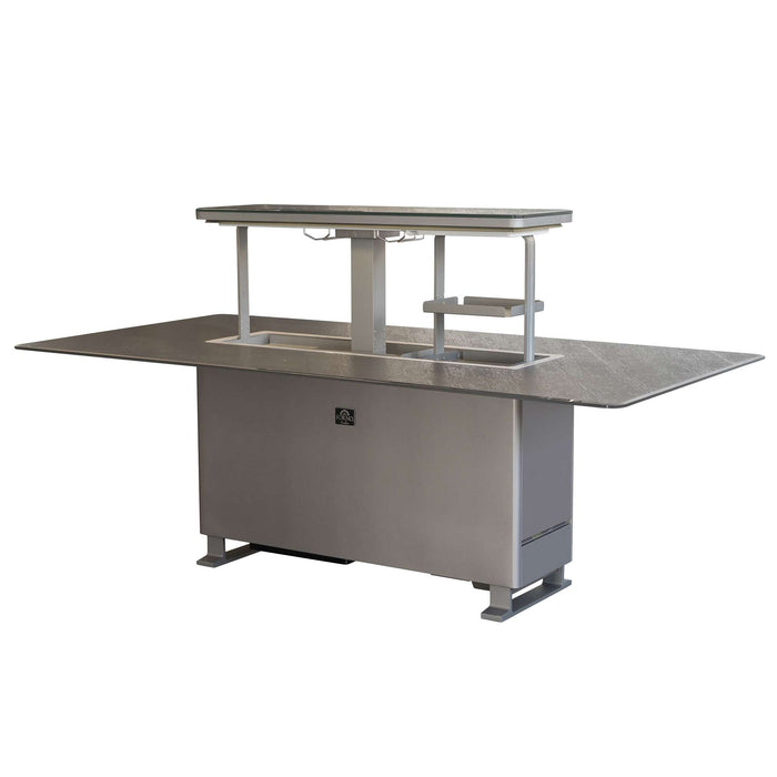 Cinetico Smart Dining Table in Black, 5.3 cu.ft fridge and freezer with Bluetooth control