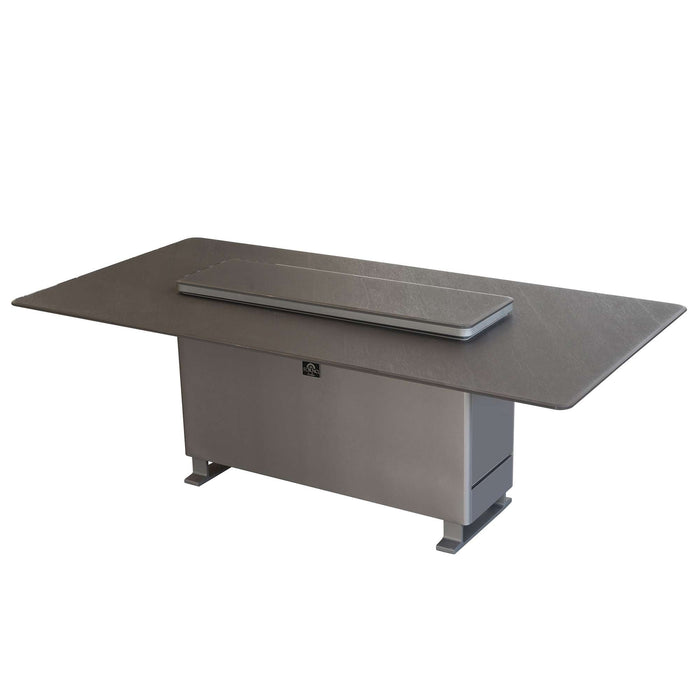 Cinetico Smart Dining Table in Black, 5.3 cu.ft fridge and freezer with Bluetooth control