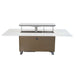 Cinetico Smart Dining Table in White, 5.3 cu.ft fridge and freezer with Bluetooth control