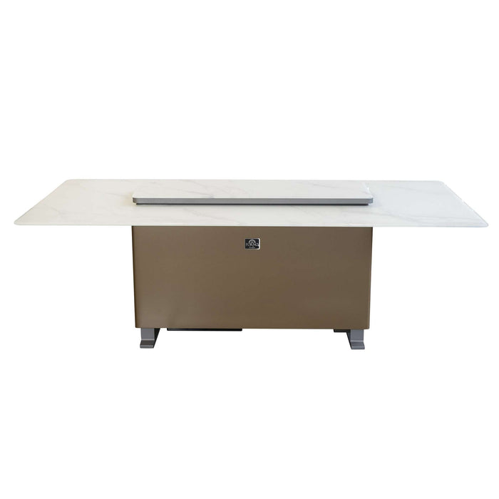 Cinetico Smart Dining Table in White, 5.3 cu.ft fridge and freezer with Bluetooth control