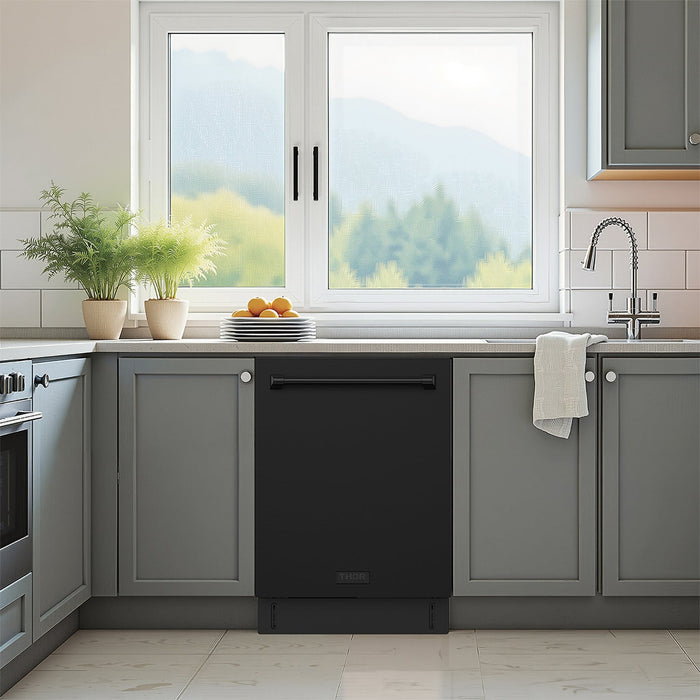 Thor Kitchen 24 Inch Top Control Built-in Dishwasher in Black (TDW24C7B)