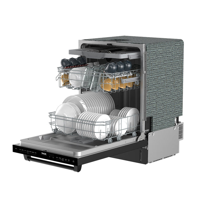 Thor Kitchen 24 Inch Top Control Built-in Dishwasher in Black (TDW24C7B)