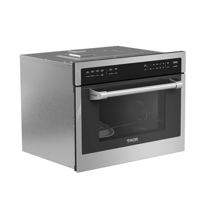 Thor Kitchen 24" Built-In Microwave Speed Oven TMO24 - left quarter view closed