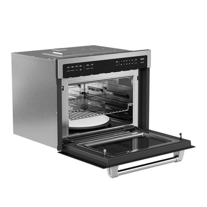 Thor Kitchen 24" Built-In Microwave Speed Oven TMO24 - left quarter view open