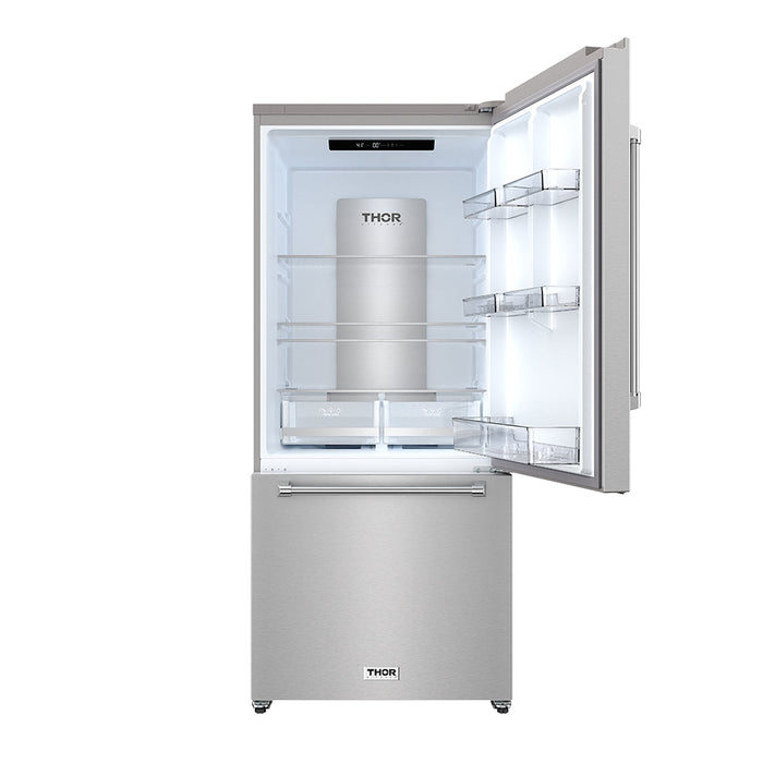 Thor Kitchen 30 Inch Bottom Freezer Refrigerator in Stainless Steel (TRF3017BF)