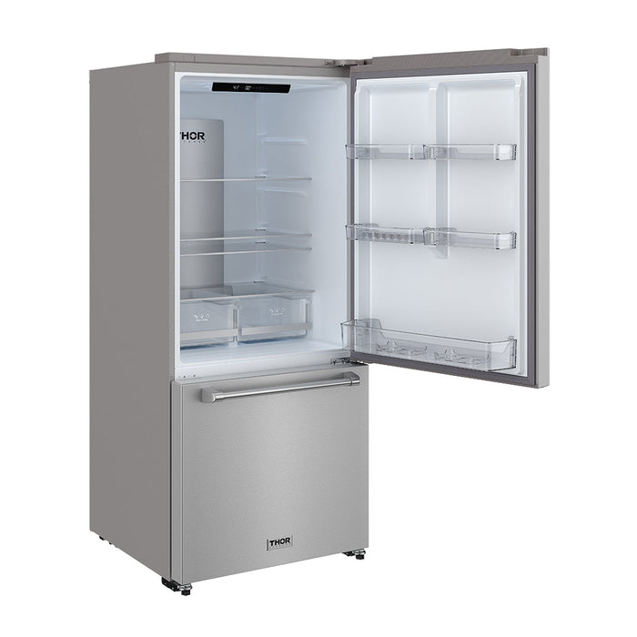 Thor Kitchen 30 Inch Bottom Freezer Refrigerator in Stainless Steel (TRF3017BF)