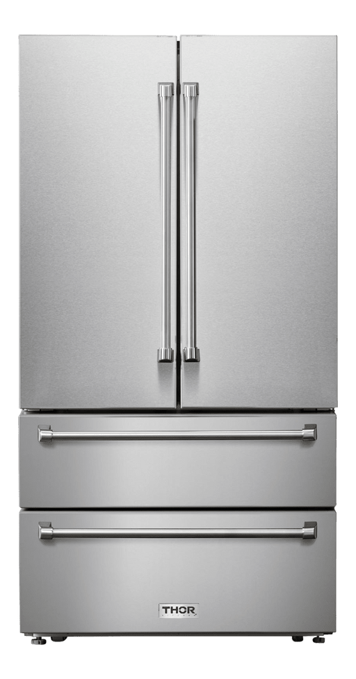 Thor Kitchen 36-Inch 22.5 cu. ft Freestanding French Door Refrigerator with Ice Maker in Stainless Steel (TRF3602)