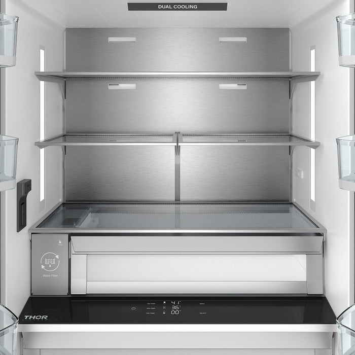 Thor Kitchen 36" Counter Depth Refrigerator TRF3603FD - close up of refrigeration