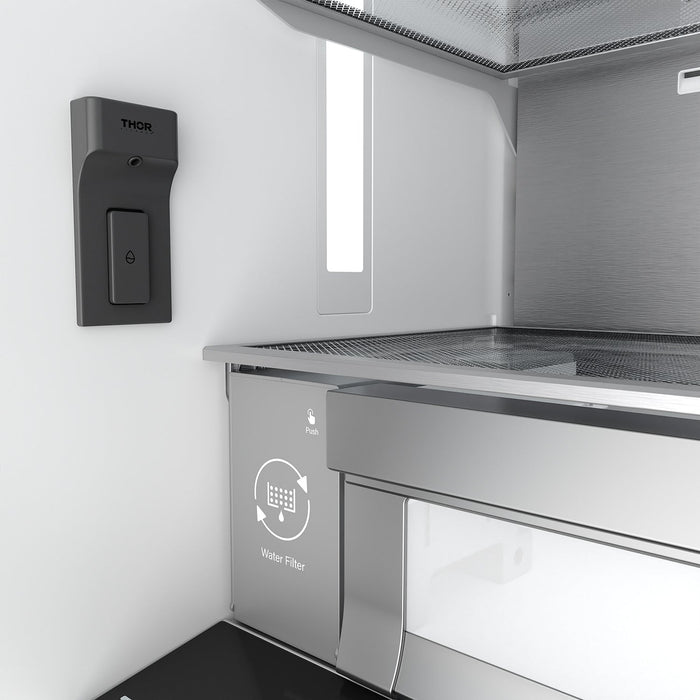 Thor Kitchen 36" Counter Depth Refrigerator TRF3603FD - close up of water filter