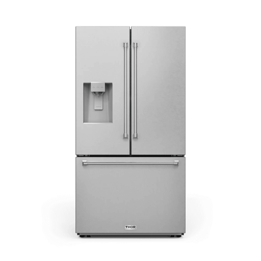 Thor Kitchen 36 Inch 28 cu ft French Door Full Depth Refrigerator with Water Filter and Ice Maker in Stainless Steel (TRF3628FFD)