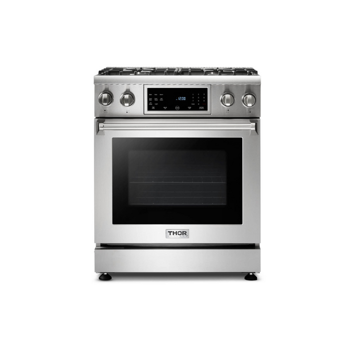 Thor Kitchen 30" Gas Range with 4.55 Cu. Ft. Self-Cleaning Oven and Tilt Panel in Stainless Steel (TRG3001)