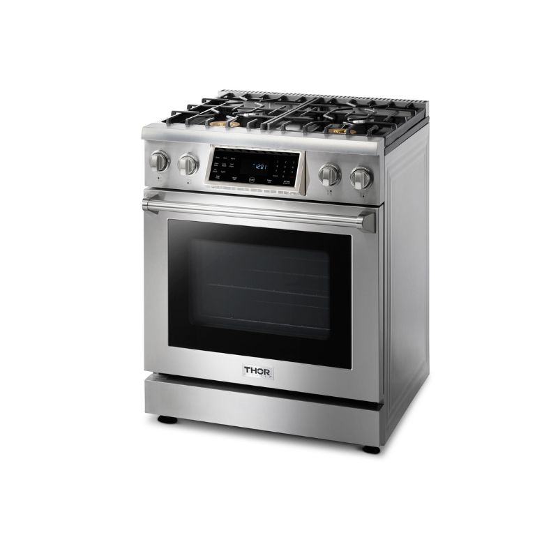 Thor Kitchen 30" Gas Range with 4.55 Cu. Ft. Self-Cleaning Oven and Tilt Panel in Stainless Steel (TRG3001)