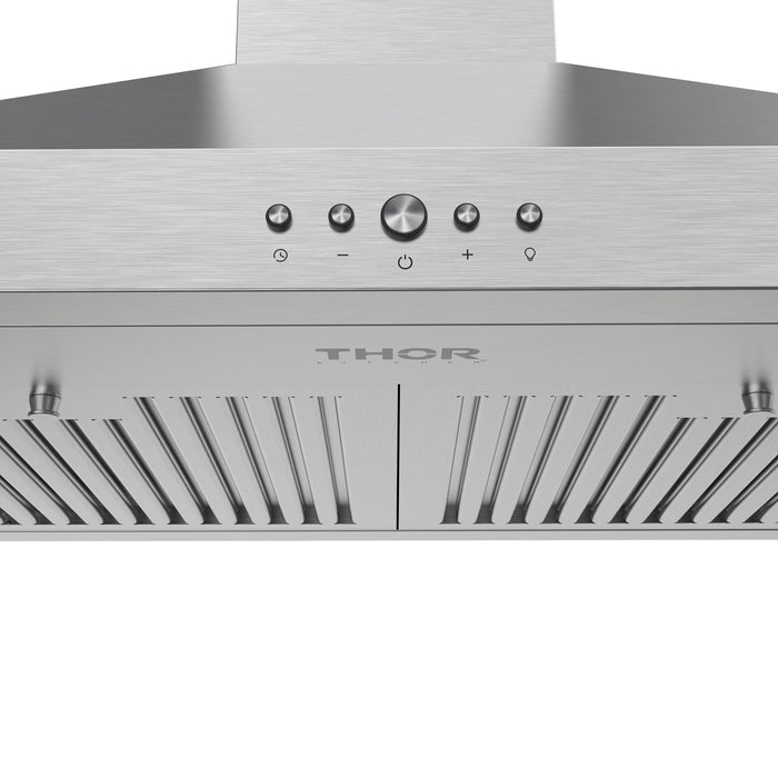 Thor Kitchen 30 Inch Wall Mounted Chimney Range Hood with 350CFM - control logo