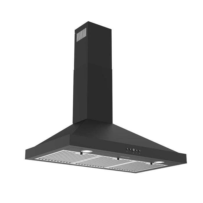 Thor Kitchen 36" Black Chimney Range Hood TRH3635B - left side