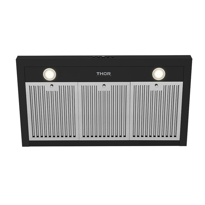 Thor Kitchen 36" Black Chimney Range Hood TRH3635B - lighting effect