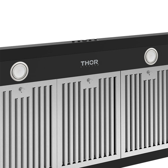 Thor Kitchen 36" Black Chimney Range Hood TRH3635B - light