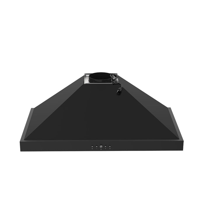 Thor Kitchen 36" Black Chimney Range Hood TRH3635B - top without duct cover