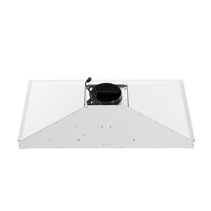 Thor Kitchen 36" White Chimney Range Hood TRH3635W - back without duct cover