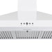 Thor Kitchen 36" White Chimney Range Hood TRH3635W - controls