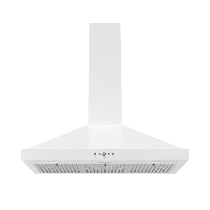 Thor Kitchen 36 Inch Wall Mounted Chimney Range Hood With 350 CFM in White (TRH3635W)