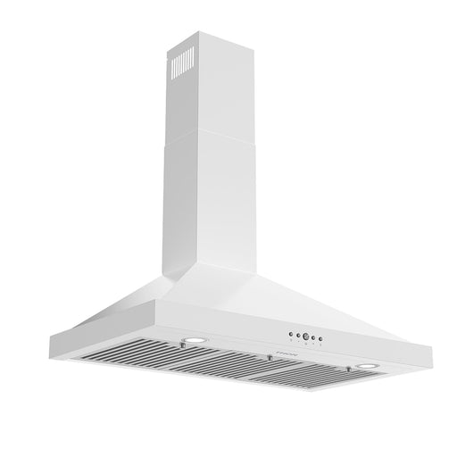 Thor Kitchen 36" White Chimney Range Hood TRH3635W - left side