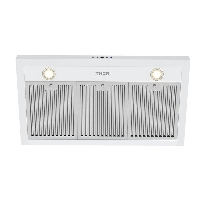 Thor Kitchen 36" White Chimney Range Hood TRH3635W - lighting effect