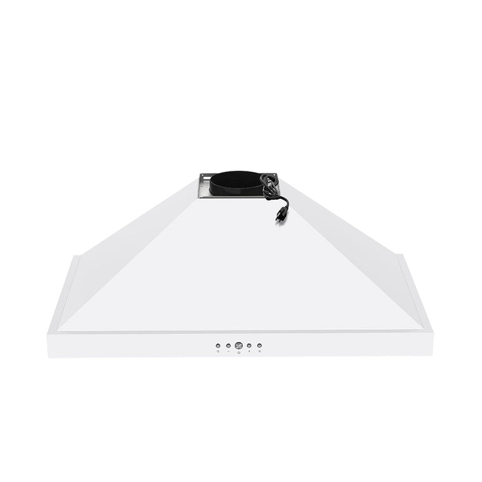 Thor Kitchen 36" White Chimney Range Hood TRH3635W - top without duct cover