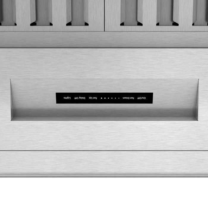Thor Kitchen Pro Style 36-inch Convertible Stainless Steel Under Cabinet Range Hood in 18"height - control panel
