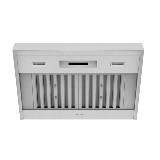 Thor Kitchen Pro Style 36-inch Convertible Stainless Steel Under Cabinet Range Hood in 18"height - front bottom