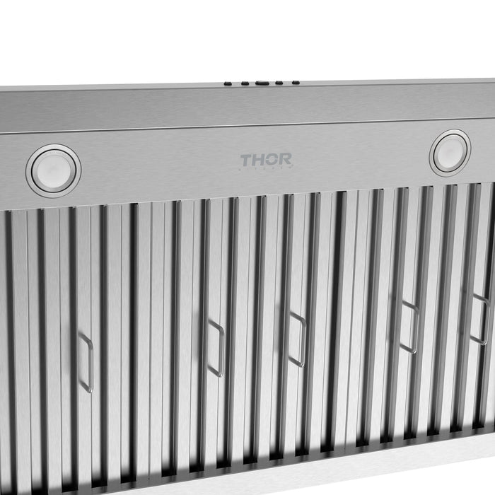 Thor Kitchen 36 Inch Under Mounted Range Hood with 480 CFM - light