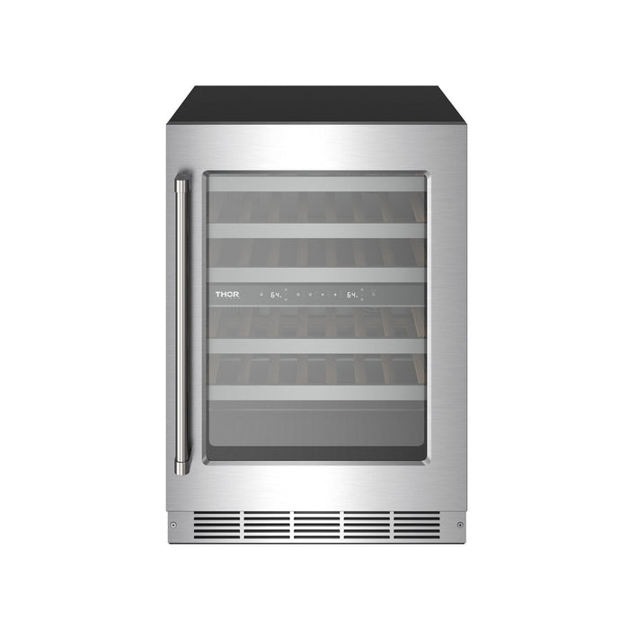 Thor Kitchen 24-Inch Undercounter Dual Zone Wine Cooler, 46 Bottle Capacity (TWC24UD)
