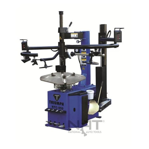 Triumph NTC-950-2 tire changer unit with pneumatic assist arms and bead blast system

