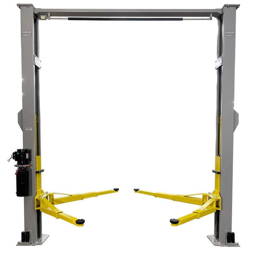 Triumph NTO-10A Two Post Auto Lift with Overhead Bar and Adjustable Arms
