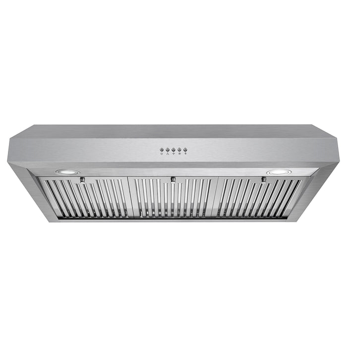 Cosmo 36 in. Under Cabinet Range Hood with Push Button Controls, 3-Speed Fan, LED Lights and Permanent Filters in Stainless Steel - UC36