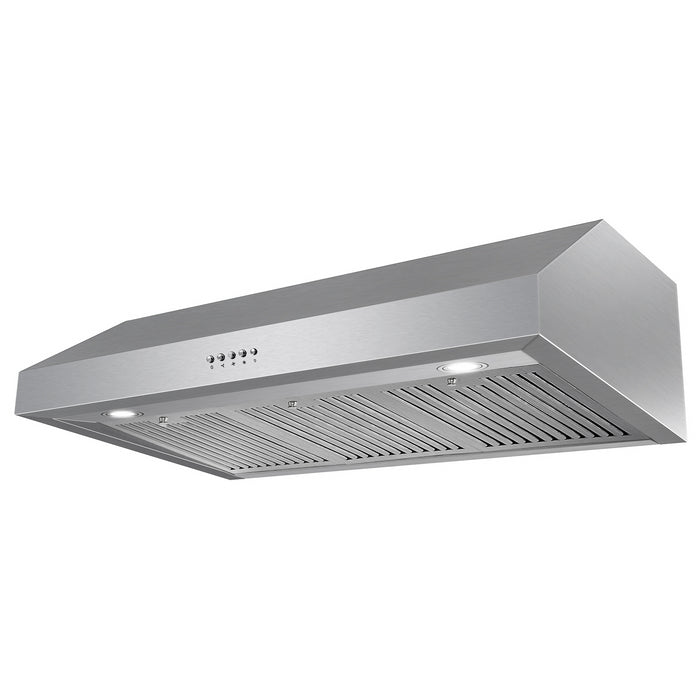 Cosmo 36 in. Under Cabinet Range Hood with Push Button Controls, 3-Speed Fan, LED Lights and Permanent Filters in Stainless Steel - UC36