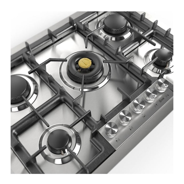 ILVE Professional Plus II 30" Built-In Gas Cooktop with 5 Burners, Stainless Steel (UHCPT75SS)