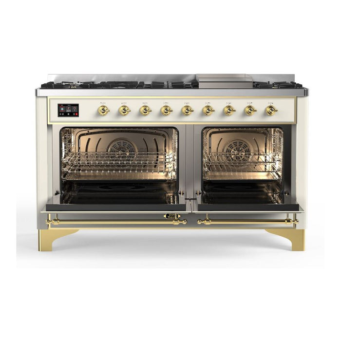 ILVE Majestic II Series 60 Inch Dual Fuel Freestanding Range Gas/Propane (UM15FDQNS3)